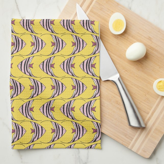 Cute fish pattern tea towel (Quarter Fold)