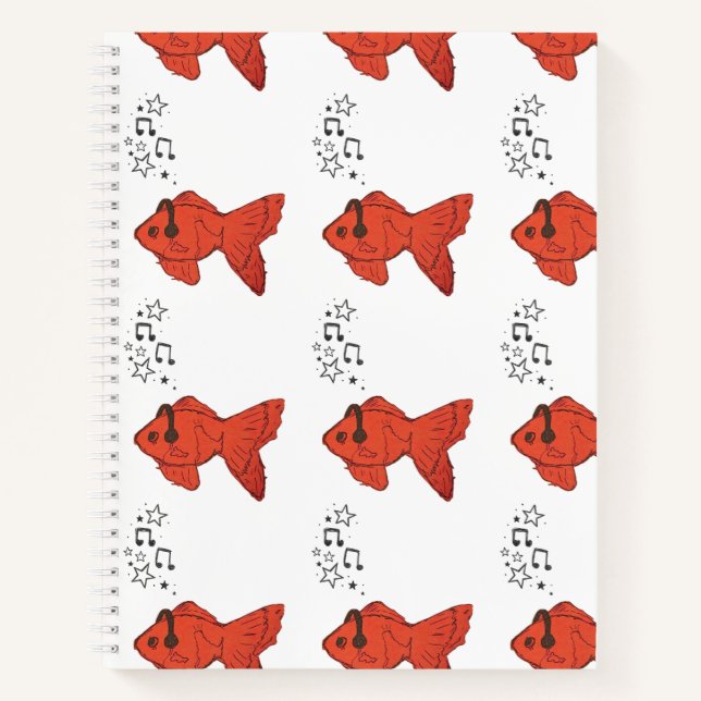 Cute Fish Spiral Notebook Goldfish Journal (Front)