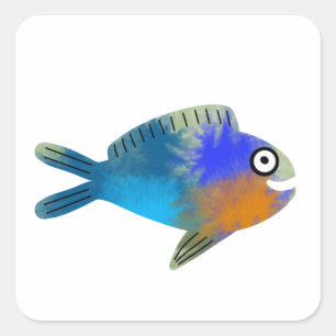Cute Fish Square Sticker