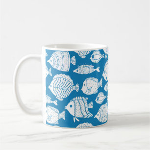 Cute fish vintage set. Decorative illustration. Co Coffee Mug