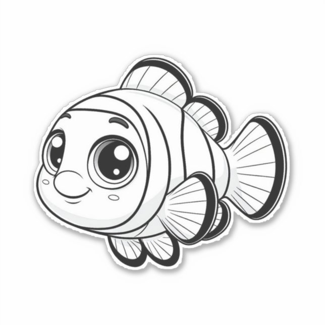 Cute fish vinyl sticker (Front)