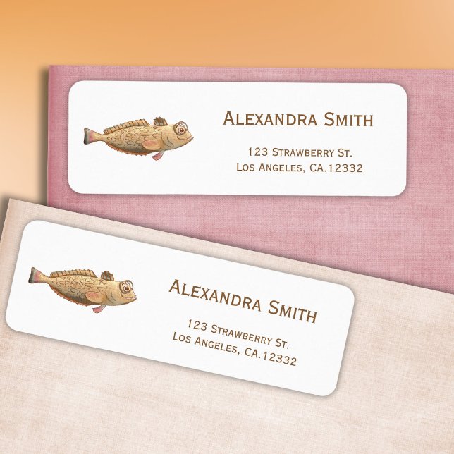Cute Fish with Glasses Return Address (Creator Uploaded)