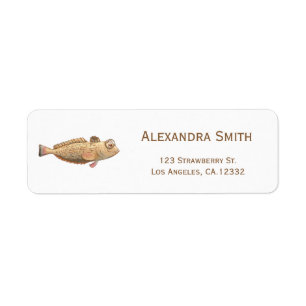 Cute Fish with Glasses Return Address