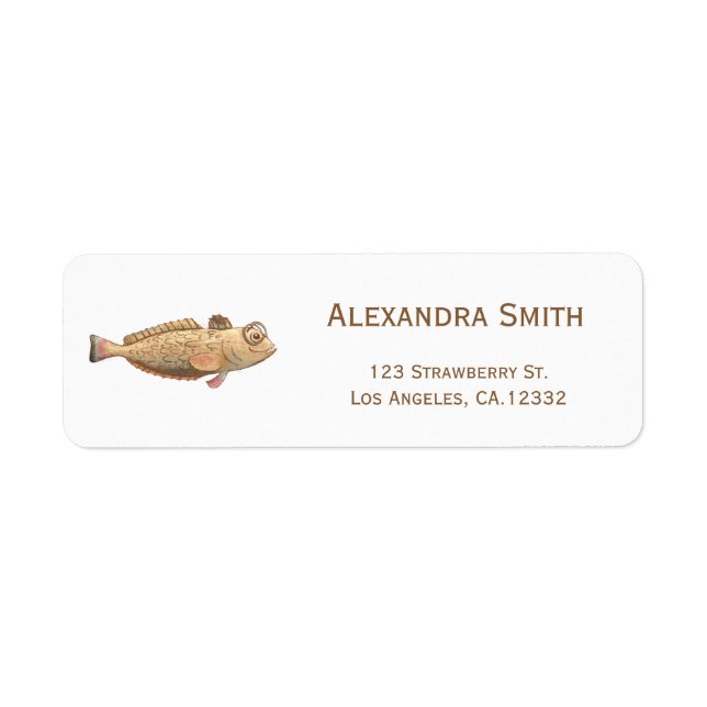 Cute Fish with Glasses Return Address (Front)