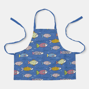 Cute Fishes Illustration Apron