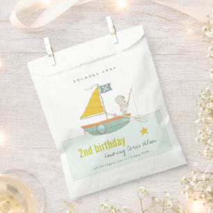 Cute Fishing Bear Star Sailboat Any Age Birthday Favour Bags