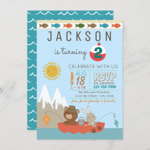 Cute Fishing Birthday Party Invitations