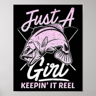 Cute Fishing Funny Keeping It Reel Womens Purple P Poster