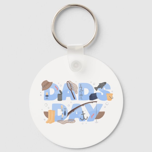 Cute Fishing Lover Father’s Day Key Ring (Front)