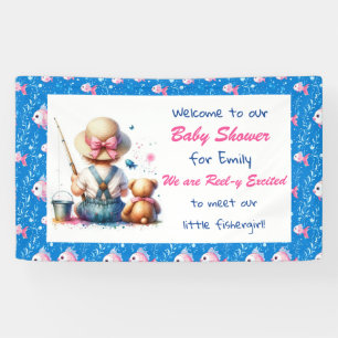 Cute Fishing Themed Girl's Baby Shower  Banner