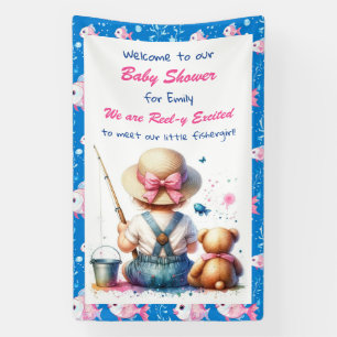 Cute Fishing Themed Girl's Baby Shower  Banner