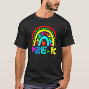 Cute Fist Day Of School Pre K Rainbow Teacher T-Shirt