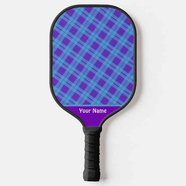 Cute Fitness Purple Chequered Pickleball Paddle (Back)