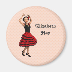 Cute Flamenco Dancer (Personalised) Magnet