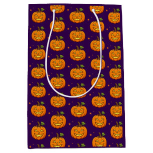Cute Flaming Pumpkin Halloween Favour Gift Bag
