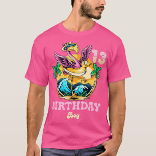 Cute Flamingo 13th Birthday Boy T-Shirt