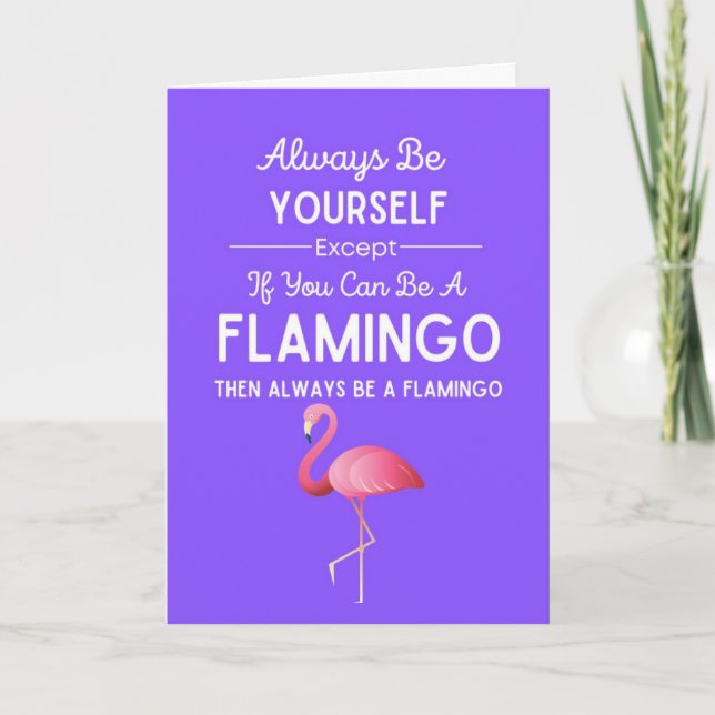 Cute Flamingo Cards Funny Humor Pink Bird Humorous (Front)