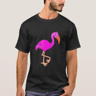 Cute Flamingo Cartoon Design For Little Kids Or Bi T-Shirt