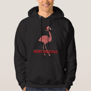 Cute flamingo Christmas Tree Lights Hoodie