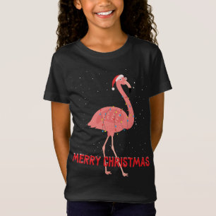 Cute flamingo Christmas Tree Lights T-Shirt