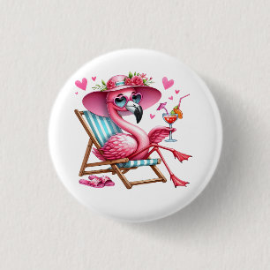 Cute Flamingo clipart 3 Cm Round Badge