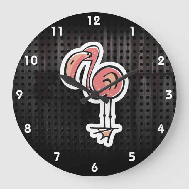 Cute Flamingo; Cool Large Clock (Front)