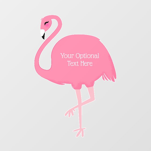 Cute Flamingo custom text Window Cling (Sheet)