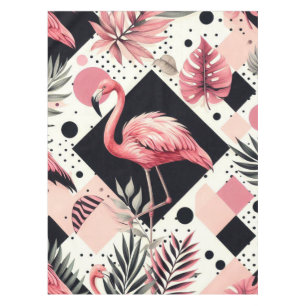 Cute Flamingo Geometric Tablecloth