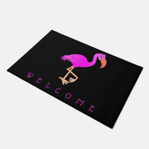 Cute Flamingo - Happy - Welcome Doormat