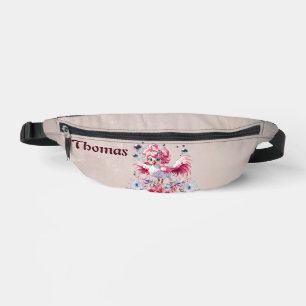 Cute flamingo in cartoon style,  bum bags