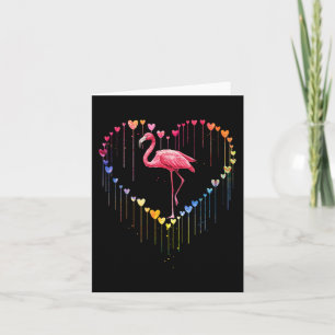 Cute Flamingo In Heart Love For Fun Pet Lovers Val Card