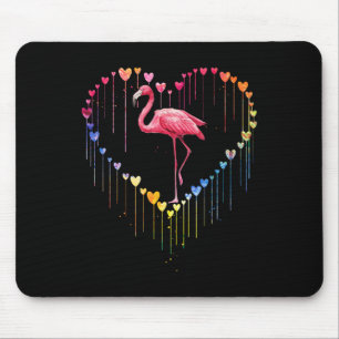 Cute Flamingo In Heart Love For Fun Pet Lovers Val Mouse Mat