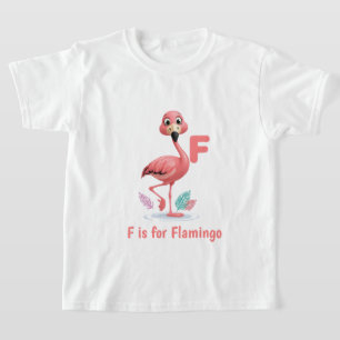 Cute Flamingo Kids T-Shirt F is for Flamingo Alp