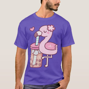 Cute Flamingo Loves Bubble Tea T-Shirt