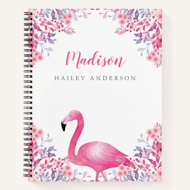 Cute Flamingo Notebook (Front)