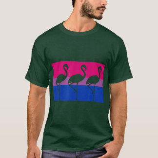 Cute Flamingo Party Gay Bisexual Pride Flag Florid T-Shirt