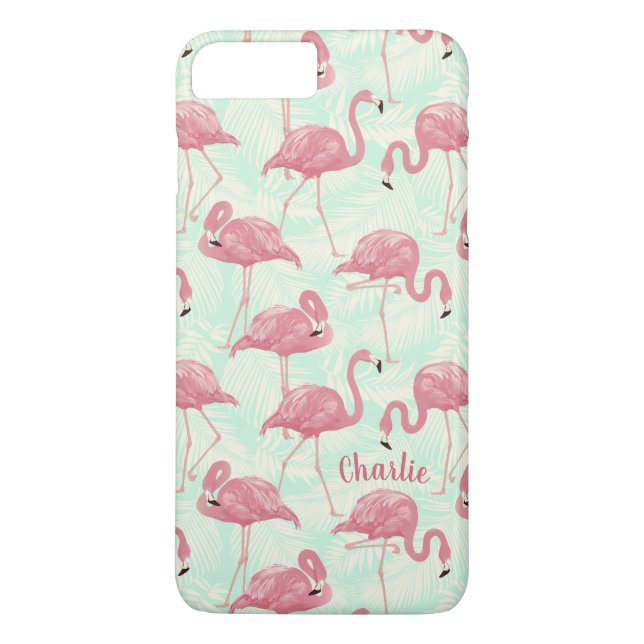 Cute Flamingo pattern custom name phone cases (Back)