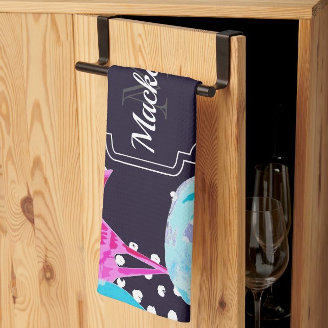 Cute Flamingo Pattern Tea Towel (Thirds Fold)
