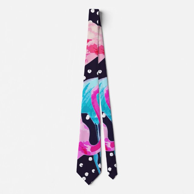 Cute Flamingo Pattern Tie (Front)