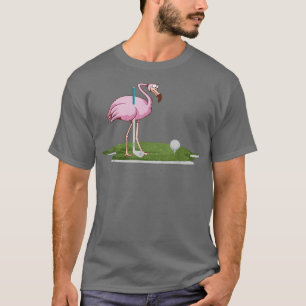 Cute Flamingo Playing Golf Golfer Sport Humour Gol T-Shirt