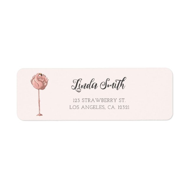 Cute Flamingo Return Address (Front)