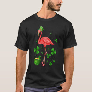 Cute Flamingo St Patrick's Day Leprechaun Hat Flam T-Shirt