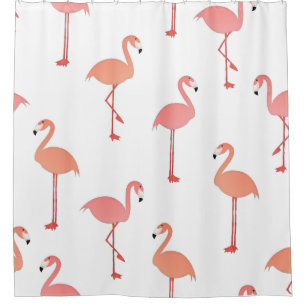 Cute flamingo summer illustration seamless pattern shower curtain