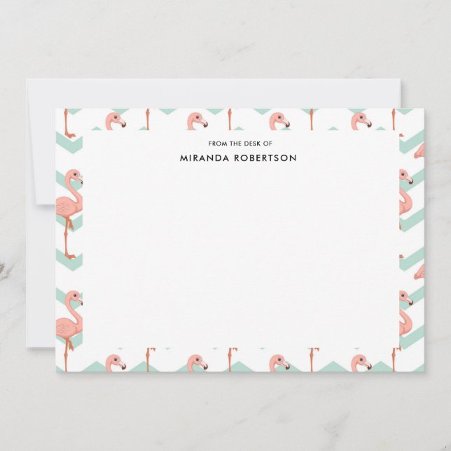Cute Flamingo Summer Note Cards (Front)