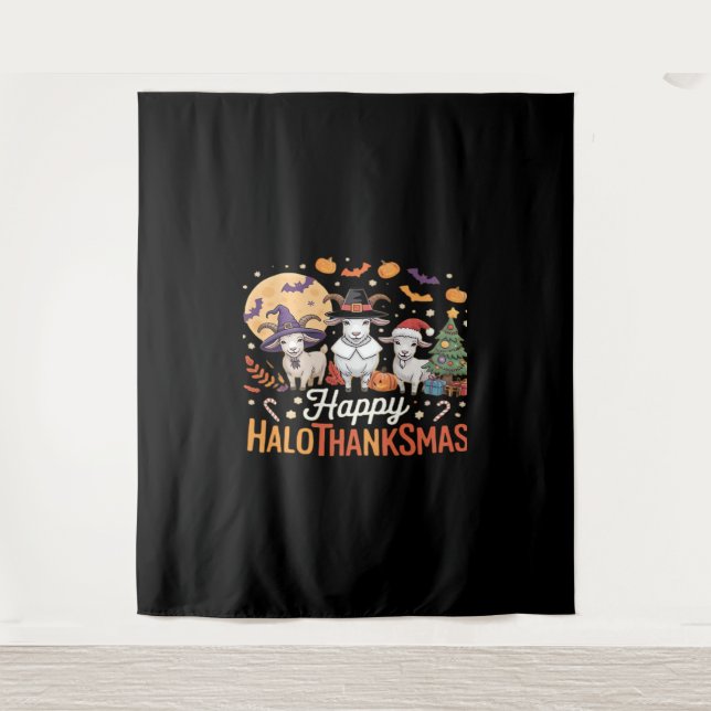 Cute Flamingo Thanksgiving I'm Not a Turkey! Funny Tapestry (Front)