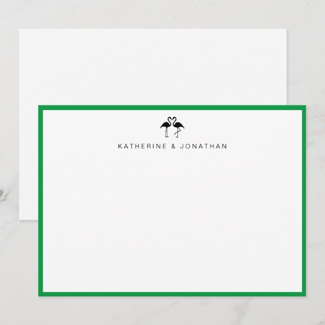 Cute Flamingos Couple  Note Card (Front/Back)