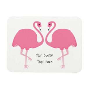 Cute Flamingos custom text magnet