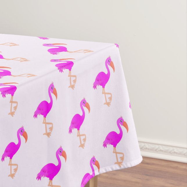 Cute Flamingos - Happy 1 Tablecloth (In Situ)