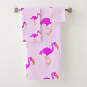 Cute Flamingos - Happy Bath Towel Set