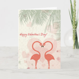 cute flamingos valentines day card